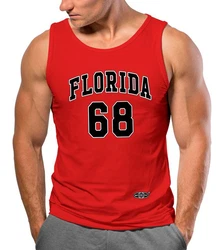 Neverless Tanktop Herren Tank-Top Print Florida College Style Basketball Rot/Orange