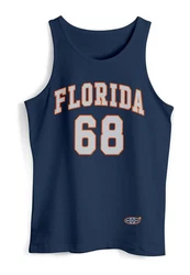 Neverless Tanktop Herren Tank-Top Print Florida College Style Basketball Dunkelblau/Hellblau/Blau