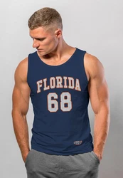 Neverless Tanktop Herren Tank-Top Print Florida College Style Basketball Dunkelblau/Hellblau/Blau
