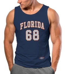 Neverless Tanktop Herren Tank-Top Print Florida College Style Basketball Dunkelblau/Hellblau/Blau