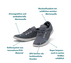 merinos Herren Lace-Up Sportschuhe Sneaker 