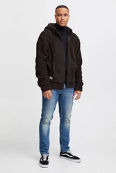 11 Project Fellimitatjacke PRDaag Schwarz/Dunkelbraun