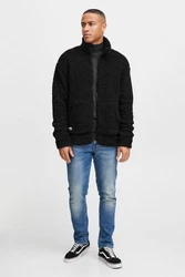 11 Project Fellimitatjacke PRDeen Schwarz/Hellblau