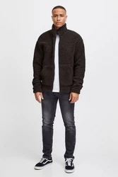 11 Project Fellimitatjacke PRDeen Schwarz/Braun/Dunkelgrau/Dunkelbraun