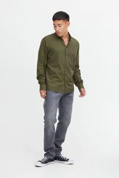 Blend Langarmhemd Burley Dunkelgrün/Khaki/Grün