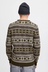 11 Project Norwegerpullover PRPasco Dunkelgrün/Grün/Khaki