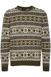 11 Project Norwegerpullover PRPasco Dunkelgrün/Grün/Khaki