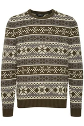 11 Project Norwegerpullover PRPasco Dunkelgrün/Grün/Khaki