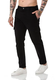 RedBridge Chinohose Herren Cargo Basic Schwarz