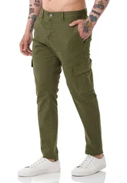 Jeanshemd Red Bridge Herren Chino Cargo Hose Basic Khaki W34 L34