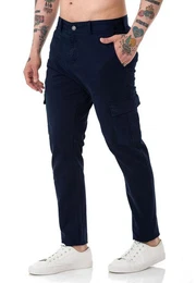 Jeanshemd Red Bridge Herren Chino Cargo Hose Basic Navyblau W30 L32