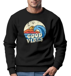 Sweatshirt Sweatshirt Herren Print Vintage Grafik Welle Sonne Surfen