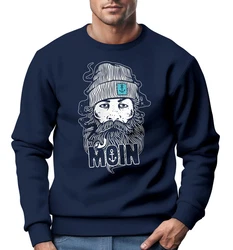 Neverless Sweatshirt Herren Moin Kapitän Dunkelblau/Hellblau/Blau