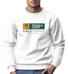 Neverless Sweatshirt Herren Print California USA Tequila Coast Orange/Rot/Weiß