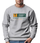 Neverless Sweatshirt Herren Print California USA Tequila Coast Grau