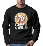 Neverless Sweatshirt Herren Good Vibes Retro Vintage Grafik Rot/Schwarz/Orange