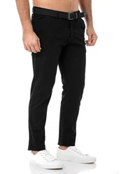 Redbridge Chinohose mit Gürtel  Schwarz/Khaki
