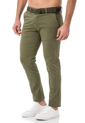 Redbridge Chinohose mit Gürtel  Khaki/Dunkelgrün
