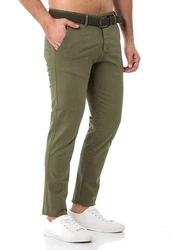 Redbridge Chinohose mit Gürtel  Khaki/Dunkelgrün
