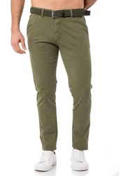 Redbridge Chinohose mit Gürtel  Khaki/Dunkelgrün