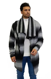Strickjacke Herren Strickjacke im asymetrischem Design mit Schalkragen