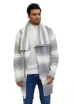Denim Distriqt Strickjacke im asymetrischem Design mit Schalkragen Grau/Weiß/Schwarz