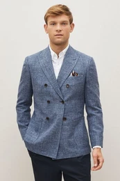 Sakko Signature Angelico Slim Fit Sakko aus Leinenmix (1-tlg)