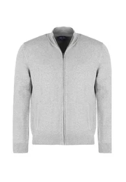 Strickjacke Strickjacke - Casual Fit - Einfarbig - Grau (1-tlg)
