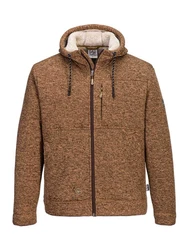 FirstB Strickfleecejacke Herren (1-St) Braun/Beige/Orange