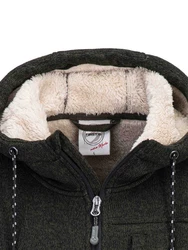 FirstB Strickfleecejacke Herren (1-St) Dunkelgrün/Dunkelgrau/Schwarz/Khaki