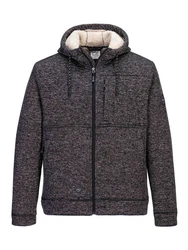 FirstB Strickfleecejacke Herren (1-St) Dunkelblau/Grau/Dunkelgrau/Schwarz