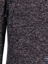 FirstB Strickfleecejacke Herren (1-St) Dunkelblau/Grau/Dunkelgrau/Schwarz