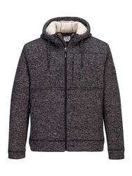 FirstB Strickfleecejacke Herren (1-St) Dunkelblau/Grau/Dunkelgrau/Schwarz