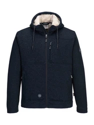 FirstB Strickfleecejacke Herren (1-St) Dunkelblau/Blau/Hellblau