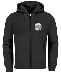 Neverless Sweatjacke Herren Zip Hoodie Good Vibes Schwarz/Dunkelgrau