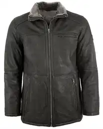Lederjacke Pietro/M - Herren Lederjacke Lammleder Kunstfell schwarz