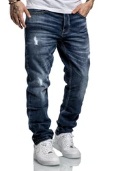 Amaci&Sons Straight-Jeans MEDFORD Dunkelblau/Blau