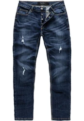 Amaci&Sons Straight-Jeans MEDFORD Dunkelblau/Blau