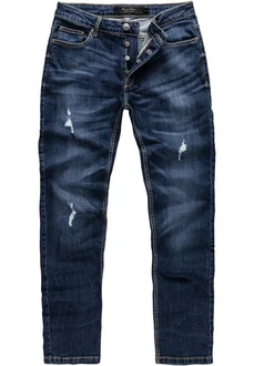 Amaci&Sons Straight-Jeans MEDFORD Dunkelblau/Blau