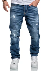 Amaci&Sons Straight-Jeans MEDFORD Blau/Dunkelblau/Hellblau