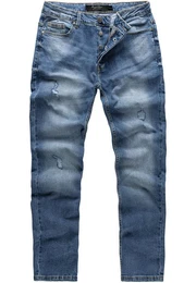 Straight-Jeans MEDFORD Destroyed Jeans Herren Regular Fit Destroyed Jeans