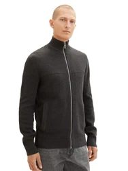 TOM TAILOR Strickjacke Cardigan Reißverschluss Structure Mix Knit Jacket 