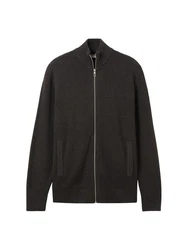 TOM TAILOR Strickjacke Cardigan Reißverschluss Structure Mix Knit Jacket 
