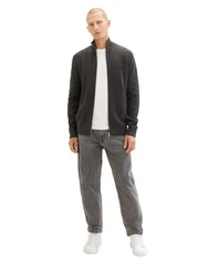 TOM TAILOR Strickjacke Cardigan Reißverschluss Structure Mix Knit Jacket 