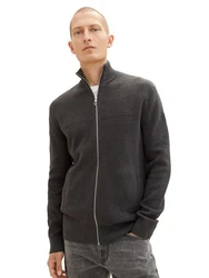 TOM TAILOR Strickjacke Cardigan Reißverschluss Structure Mix Knit Jacket 