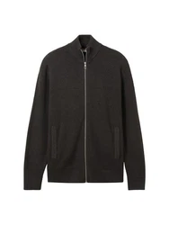 TOM TAILOR Strickjacke Cardigan Reißverschluss Structure Mix Knit Jacket 