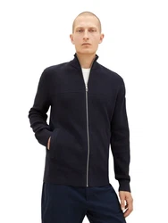 TOM TAILOR Strickjacke Cardigan Reißverschluss Structure Mix Knit Jacket 