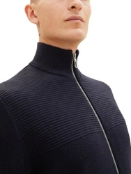 TOM TAILOR Strickjacke Cardigan Reißverschluss Structure Mix Knit Jacket 