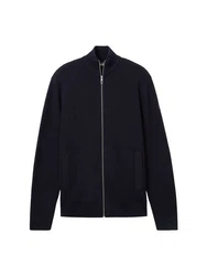 TOM TAILOR Strickjacke Cardigan Reißverschluss Structure Mix Knit Jacket 