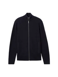TOM TAILOR Strickjacke Cardigan Reißverschluss Structure Mix Knit Jacket 